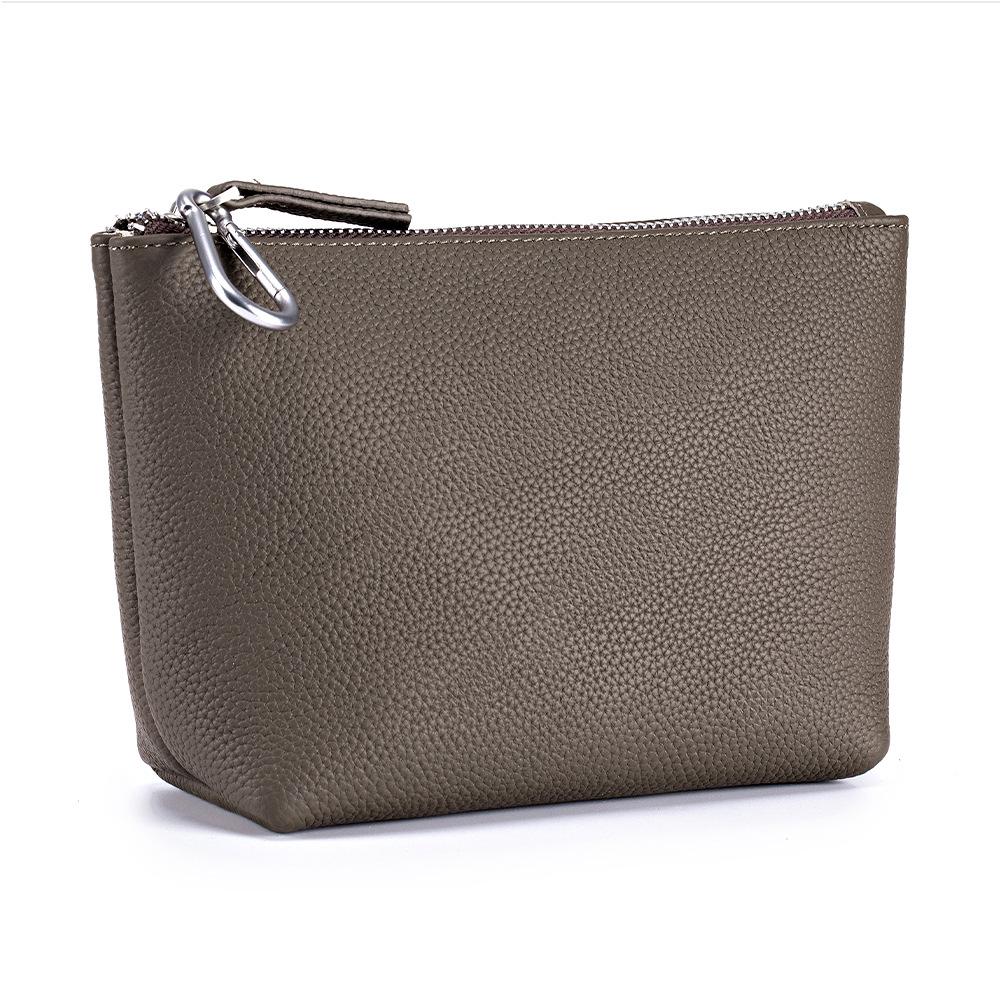 Kosmetiktasche, Kleine Leder-Kosmetiktasche für Handtasche mit Aufhängeschnalle, Reise-Kosmetiktasche für Lippenstifte, Münzen, Kreditkarte