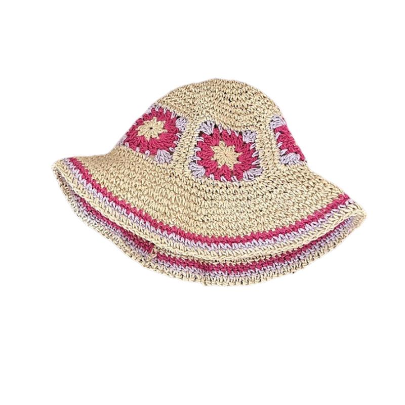 

Hat Style Versatile Sweet And Cool Straw Woven Wide Brimmed Hats Fisherman рожевий