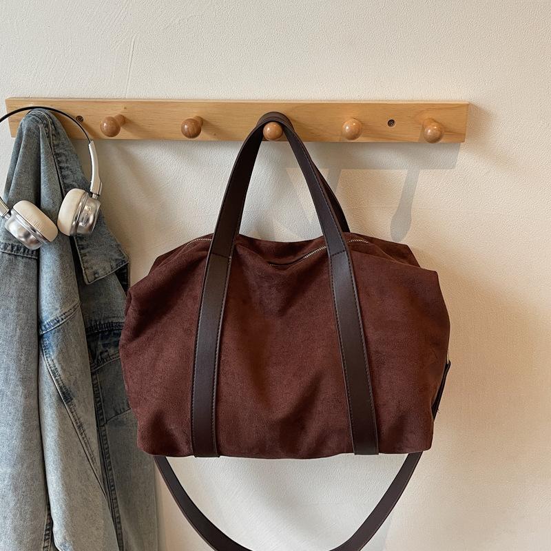 Neue Handtasche für Frauen große Tote-Taschen Kunstwildleder Damen Schulter-Crossbody-Taschen Große Kapazität Reise-Fitness-Tasche braun bolsa