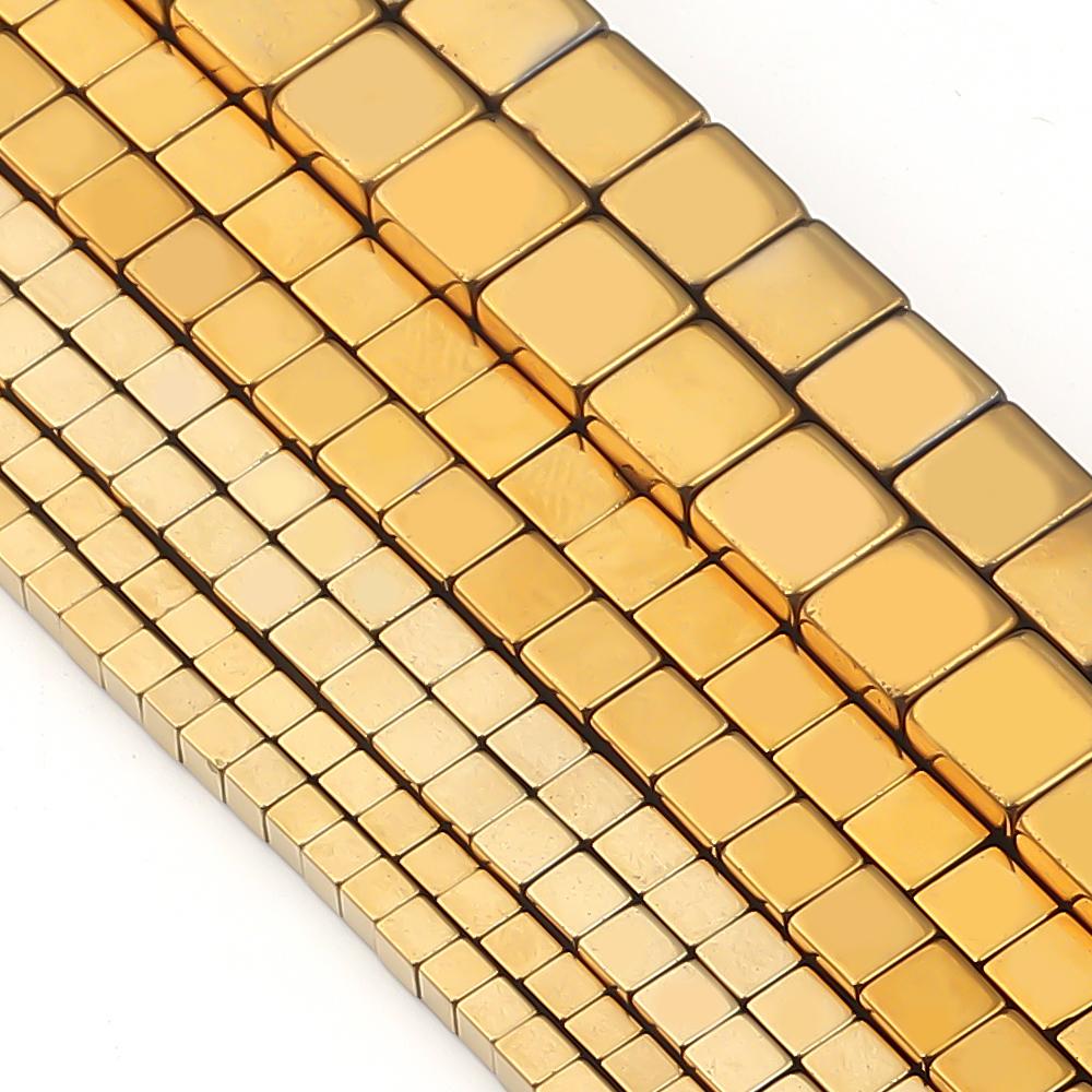 1 Strang 2/3/4/6mm Naturstein Hämatit Perlen Bunt Quadratisch Lose Abstandhalter Würfelperlen Für DIY Schmuckherstellung Armband Halskette