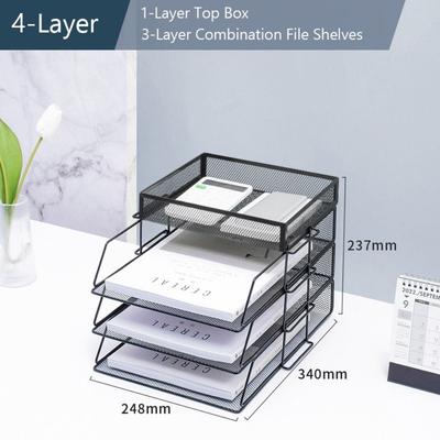 Stackable File Storage Rack Super Capacity File Storage Tray Shelf Multi-Tier Document Holder  Home