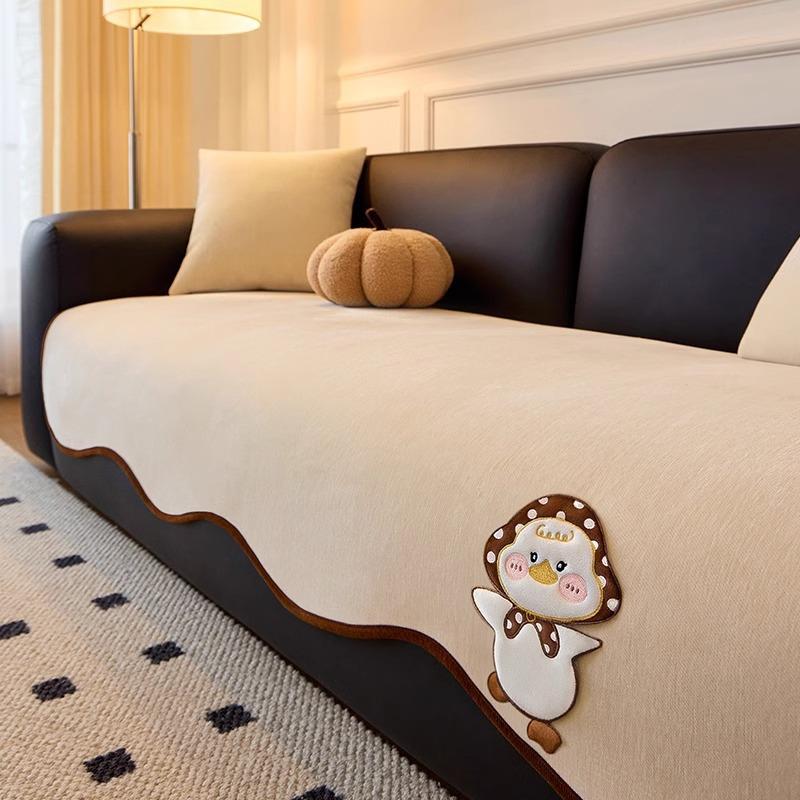 

Нескользящий защитный чехол на диван Универсальный чехол на диван с неровностями Подушка для дивана Чехол для дивана с мультяшной вышивкой Декор для гостиной 90X90cm