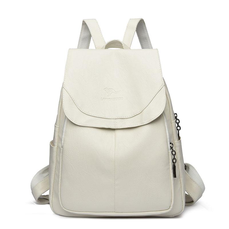 Soft Leather, Fashionable and Versatile Backpack, Large-capacity Travel Bag for Women