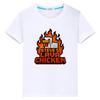 chicken jockey Kawaii t shirt for kids boy 10year 100%Cotton Print Cartoon Tops Anime Short Tees kids clothe girls y2k one piece