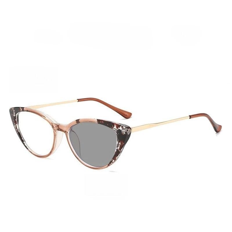 

Стильные очки для чтения «кошачий глаз» с фотохромными линзами, блокирующими синий свет, новые, высокой четкости, комфортные, для пресбиопии, с защитой от УФ-излучения +2.5