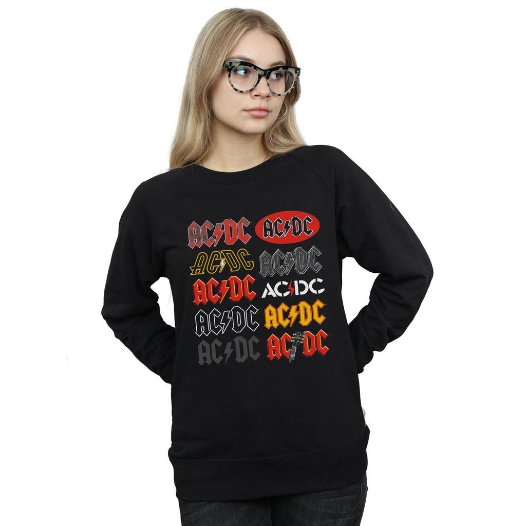 AC/DC Womens/Ladies Multi Logos Sweatshirt