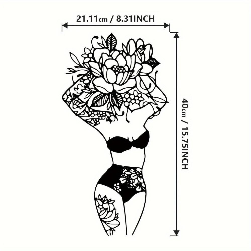 Minimalist Metal Female Figure Wall Art, Modern Line Decor, Elegant Body Silhouette Art Set, Home Accent, Housewarming Gift 16in