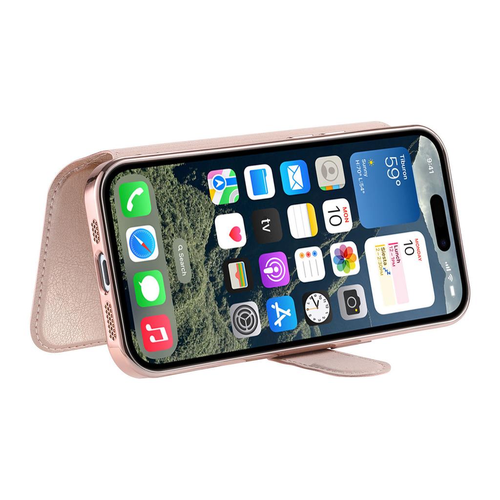 CASENEO For iPhone 16 Pro Case with Lens Film TPU Inner Shell Detachable Leather Phone Cover