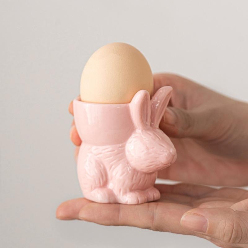 Weißes Porzellan Ostern Hase Eier Tasse Keramik Frühstückshalter für Feiertags- und Alltagsgebrauch Esstischdekoration