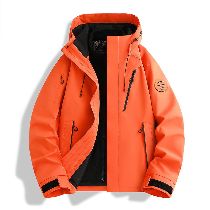 Autumn and winter new autumn and winter outdoor thickened windproof waterproof high quality jacket men and women warm three-in-one group buying