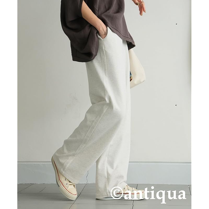 [antiqua] [Antica] punch tack pants ladies bottoms PN-00556 Medium 01 oatmeal