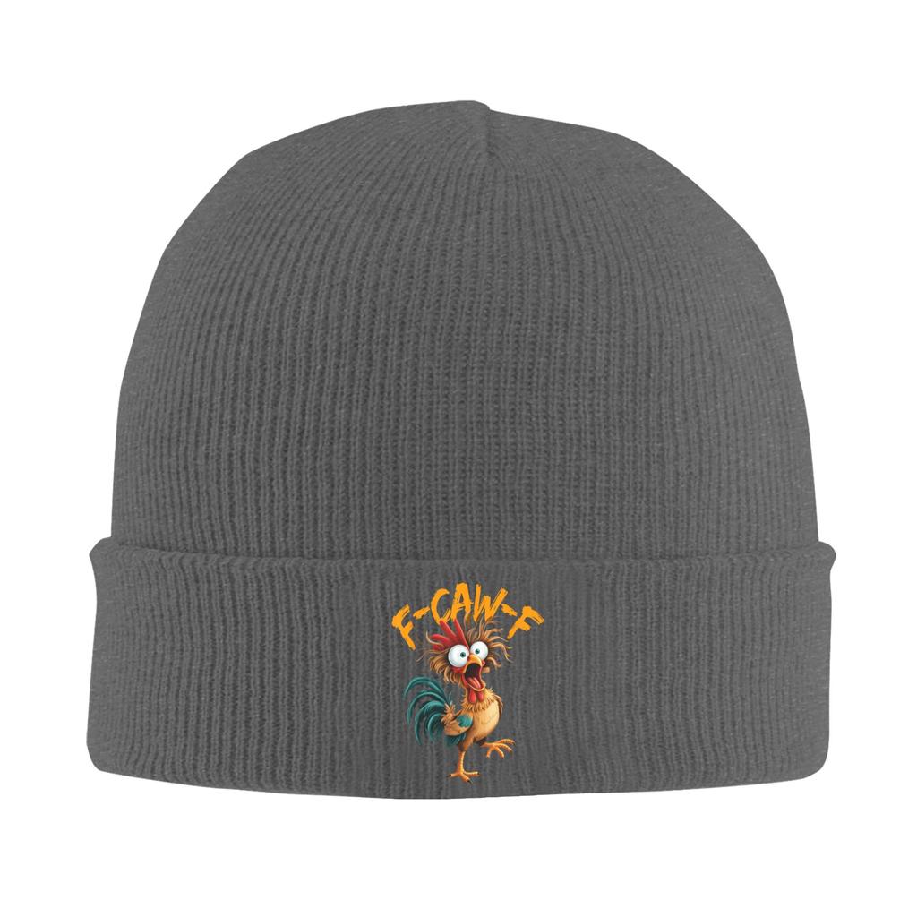F Caw F Rooster Funny Bird Chicken Whisperer Fawk Meme Beanie Hats  Bonnet Hats Adult Street Knitted Hat Winter Head Wrap Caps