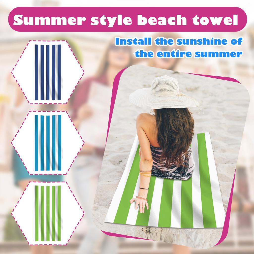Single Sided Velvet Beach Towel, Ultra-fine Beach Towel, Personalized Striped Pattern Towel, Bath Towel