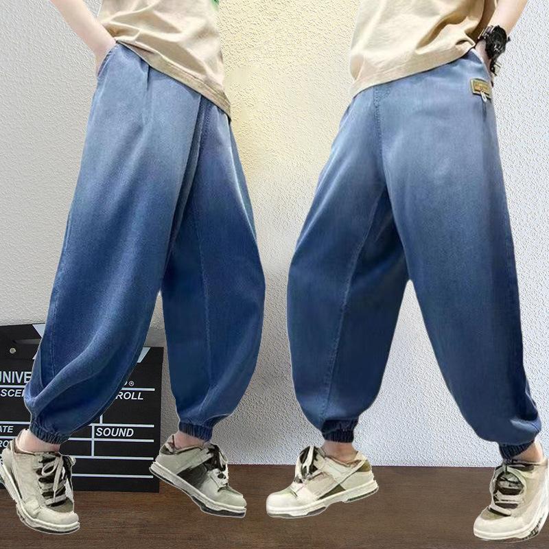 Boys' Tencel Cowboy Mosquito Pants Summer Thin Style Boys' Summer Clothing Children's Ice Silk Casual Pants