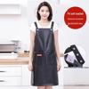 PU Soft Leather Waterproof Kitchen Apron, Oil-Proof, Wash-Free, Unisex Strap Waistband for Cooking and Catering.