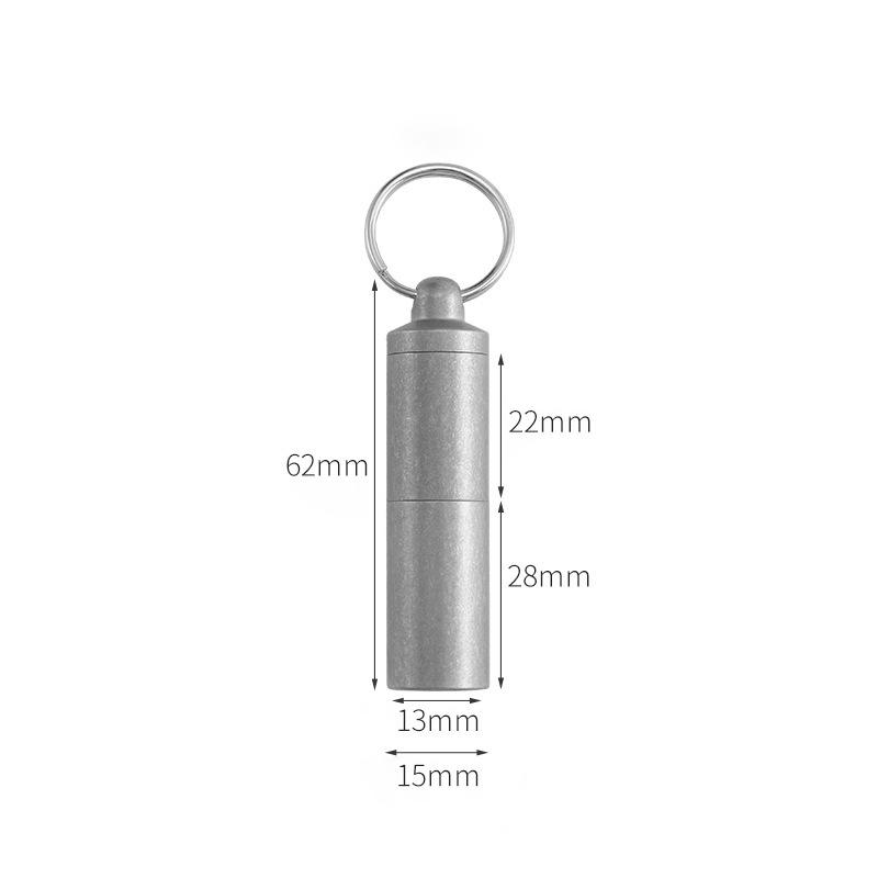 Titanium Alloy Medicine Case Waterproof Sealed Capsule Storage Container Bottle Keychain Travel Multi-function Outdoor EDC Tool