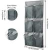 6 Grids Wall-mounted Sundries Organiser Non-woven Fabric Closet Storage Mesh Bag Pocket Clear Hanging Over The Door Cloth Box