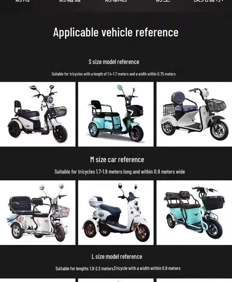 Housse Robuste pour Tricycle Électrique pour Modèles de Mobilité pour Personnes Âgées