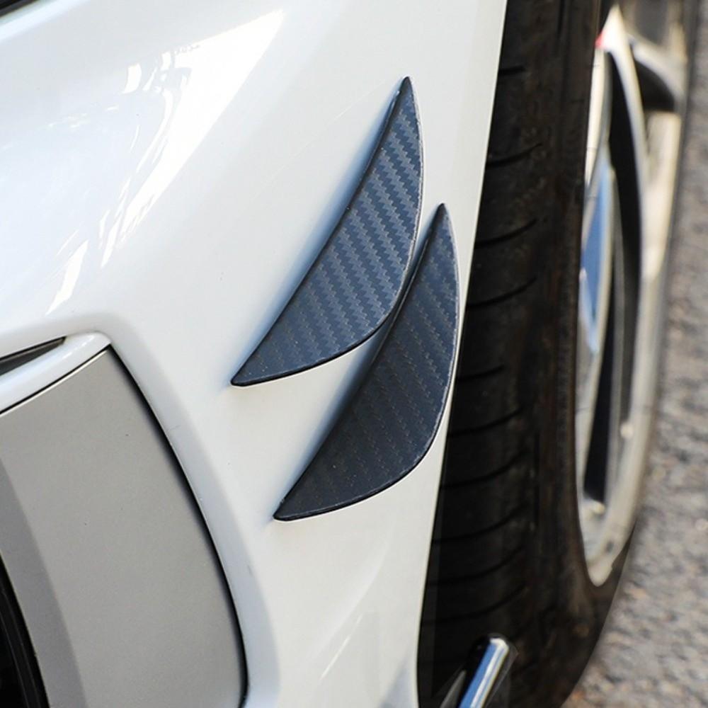 4PCS Carbon Fiber Finish Bumper Lip Spoiler ABS Front Bumper Fins Front Bumper Canards Auto Shop