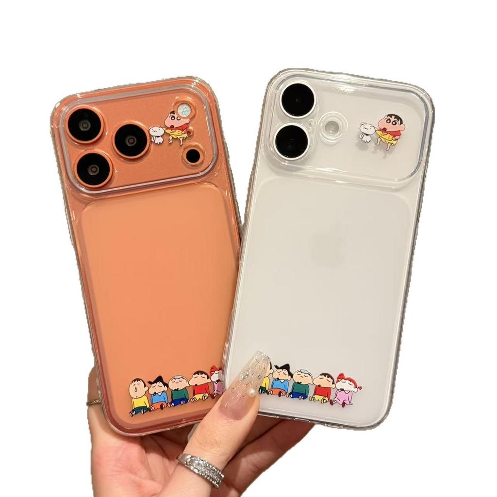 Shin-chan Cartoon Case for Apple iPhone 13-17 Pro Max: Compatible, Large Window Design, Creative, Instantly Fits