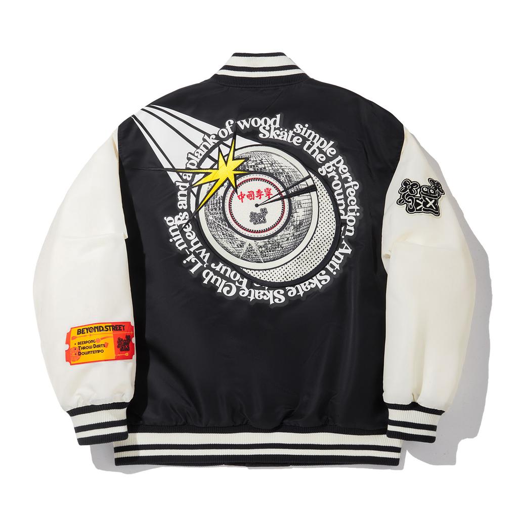 Li Ning Cross-Border Collaboration Series Color Block Letter Single-Breasted Comfortable Breathable Versatile Casual Cotton Jacket AJMV093-3