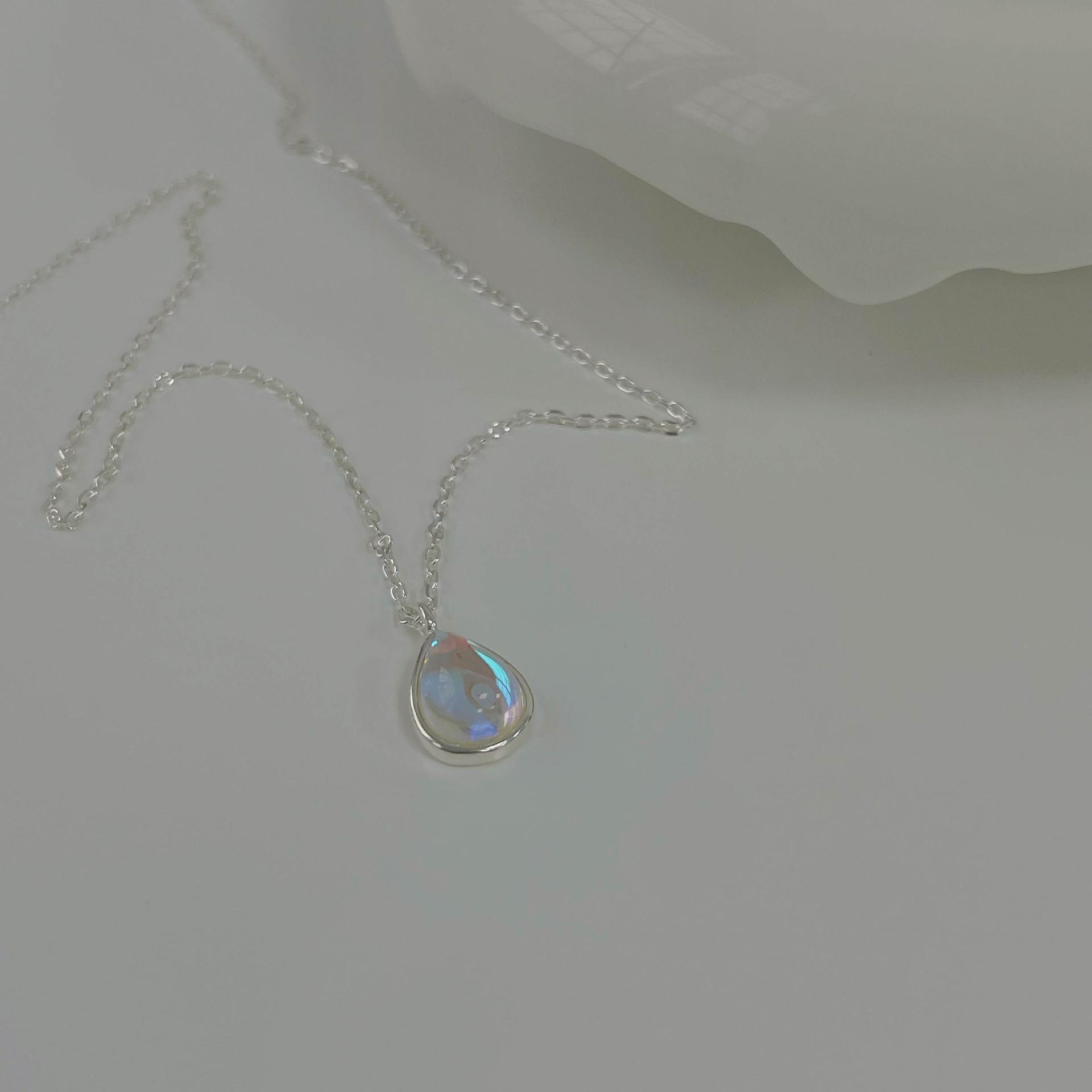 Корейская версия 925 стерлингового серебра ожерелье капля воды женские аксессуары украшения простое индивидуальность универсальное ожерелье 925 sterling silver