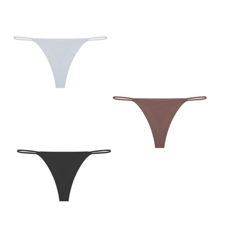 FINETOO ქალის უნაკერო ტრუსები უკვალო საცვლები ქალისთვის სექსუალური კომფორტული თეთრეული ერთი ფერის ტრუსები