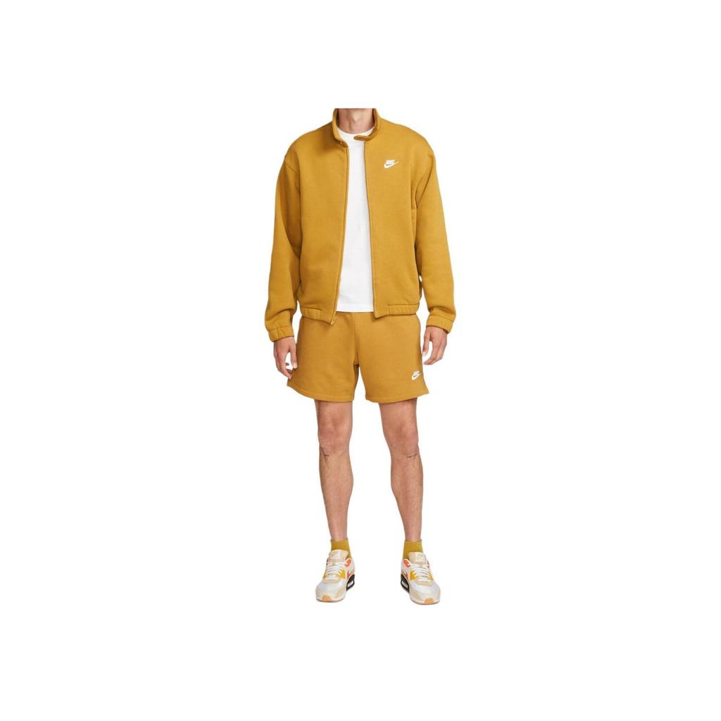 Nike Zipper Collar Solid Color Long Sleeve Jacket Men jackets Yellow DX0539-716