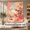 Tapestry Custom Name Text, Wall Hanging Tapestry Home Room DecorHello Kitty