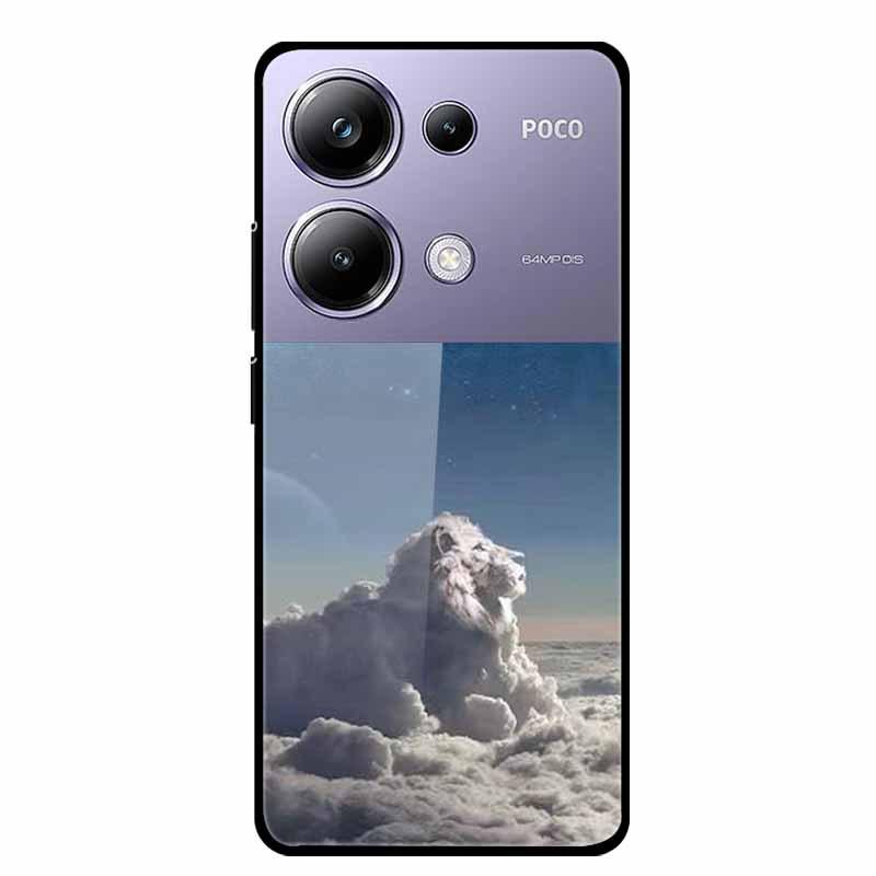 Colorful Aesthetic Tempered Glass Phone Case for Redmi 12 5G & POCO M6 PRO