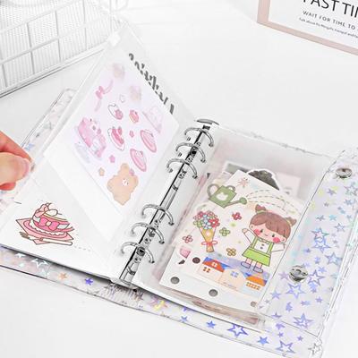 Waterproof Money Savings Challenge Binder Transparent Button Closure Budget Binder Notebook Colorful Portable