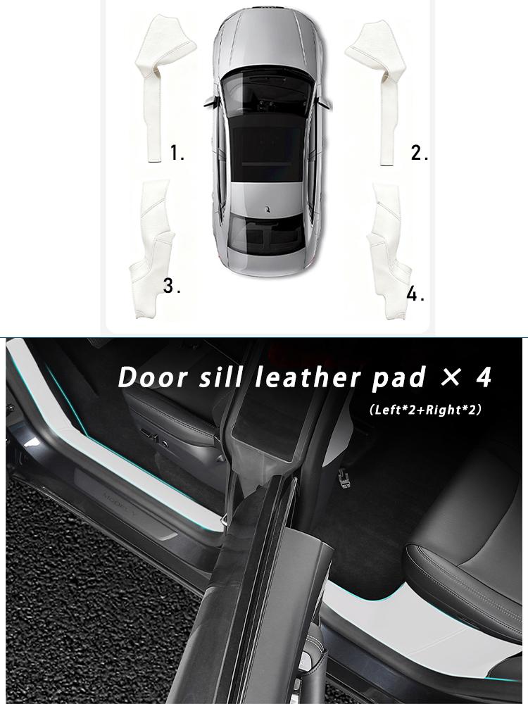 New Tesla Model 3 Highland Model Y Juniper Leather Anti-Kick Pad White Interior Accessories Scratch Guard Non-Damage Installatio