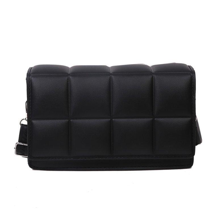 Spring New Fashion Women's Bag Korean Version Solid Color Indented Small Square Bag Magnetic Buckle Shoulder Messenger Bag Casual Small Bag