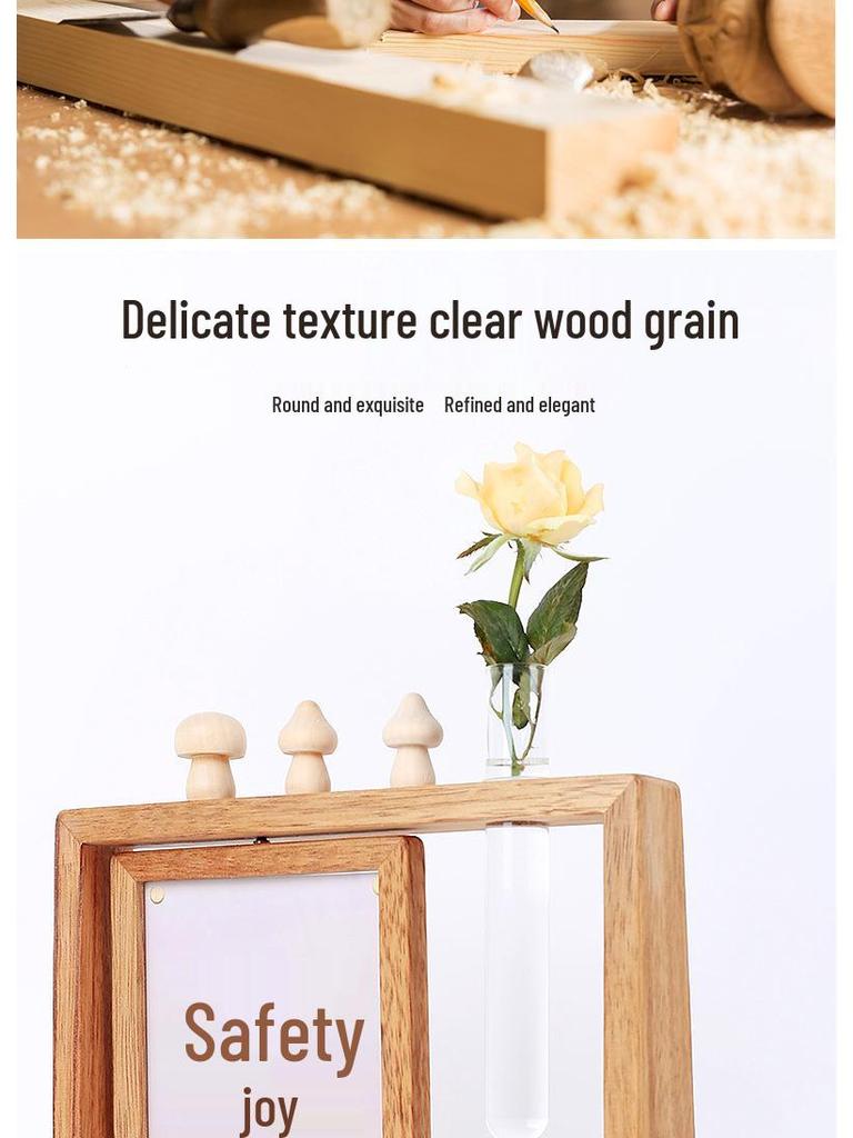 Creative Rotating Solid Wood 6-inch Photo Frame with Logo Customization - Multifunctional Tabletop Stand for Photos.