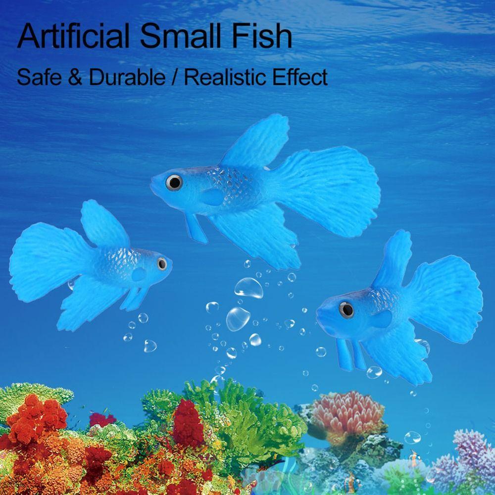 Blue Artificial Silicone Fish Brown Red Fish Tank Ornament Small Fish Simulation Fish Silicone Betta Fish Fish Bowl