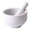White Ceramic Mortar 8 Cm With Pestle 2 Pieces For Spices Dishwasher