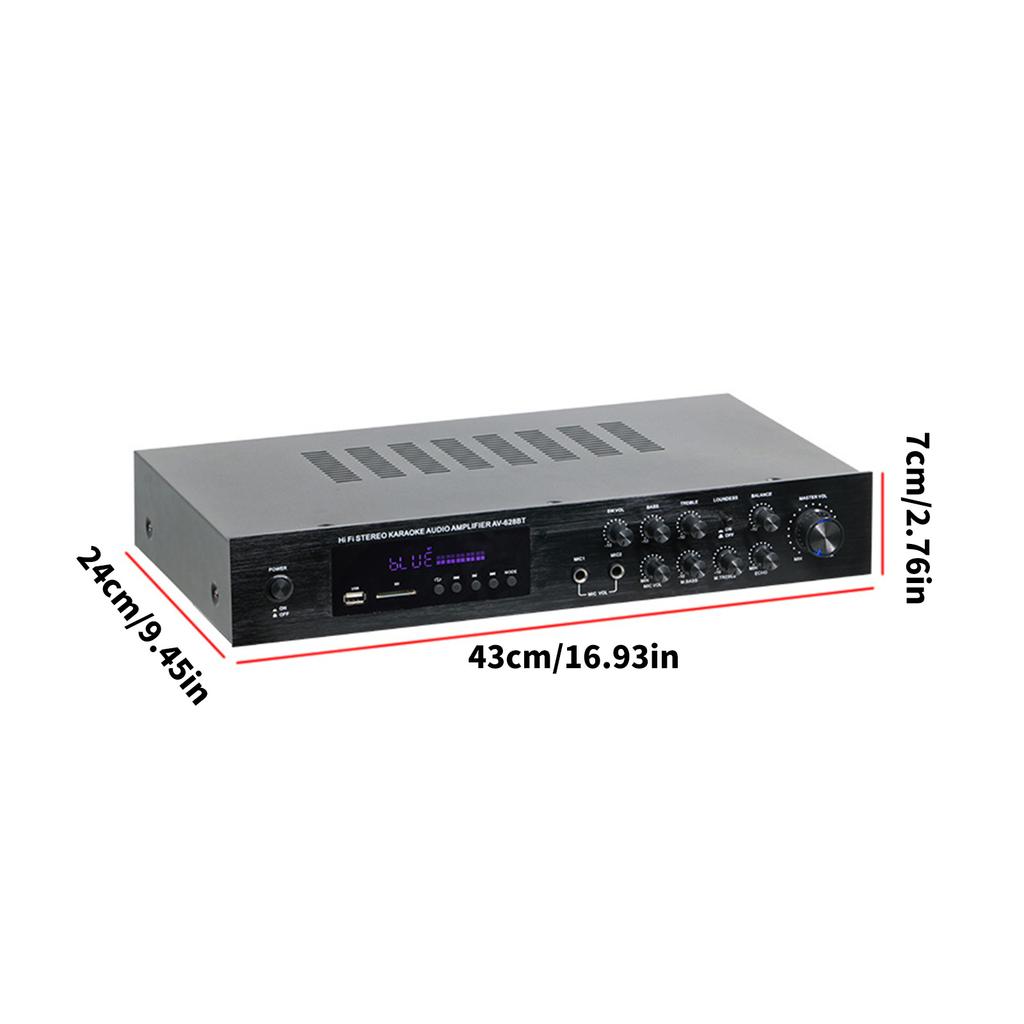 Highly Power 5.1Channel Music Amplifier Featuring Bluetooth-compatible 5.1 USB Card & Mics Input for Home Entertainment
