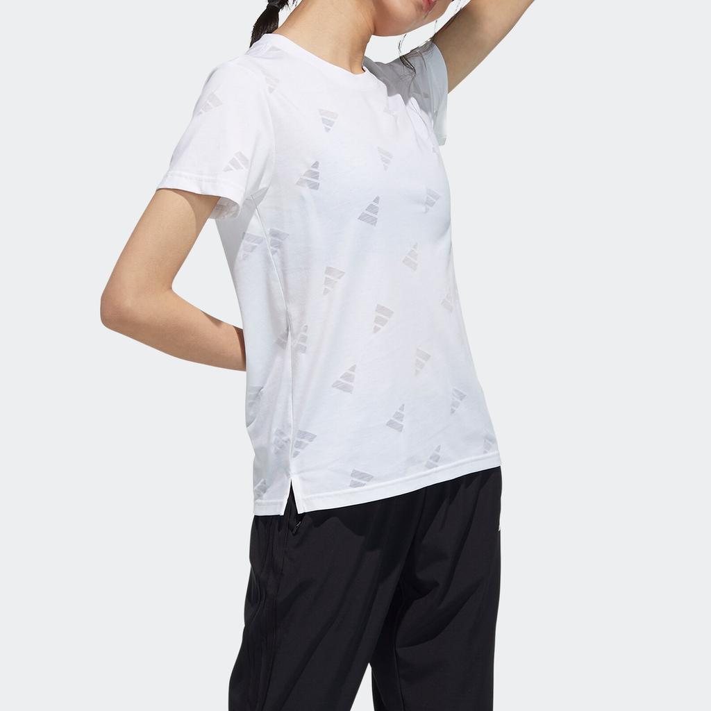 Adidas Fi Tee Burnout Logo Printed Sports Short Sleeve T-Shirt Women Tops White GP0676