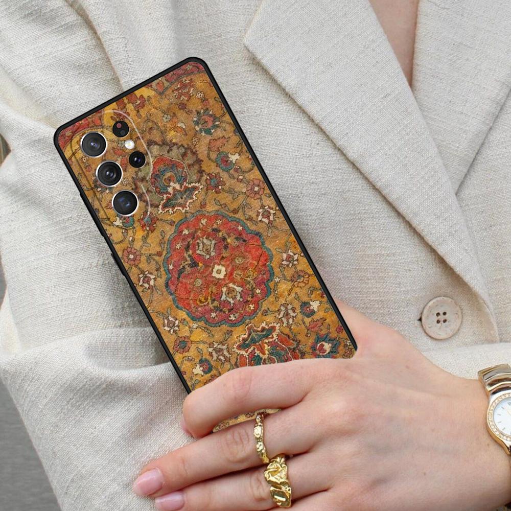 Persian Carpet Floral Pattern Cell Phone Case for Samsung Galaxy S26 Ultra S25 S24 S23 S22 S21 S20 Note10 Cover