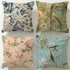 Classic Art Theme Lovely Bird Pattern Cushion Cover Soft & Easy-Wash Pillow Case – Versatile for Couch, Bed, Travel and Office