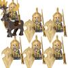 MOC Středověké Vojenské Stavební Kostky Elfský Bojovník Ork Rohan Gondor Rytíř Sada Postav Zvířecí Armáda Zbraň Luk Kuše Hračka