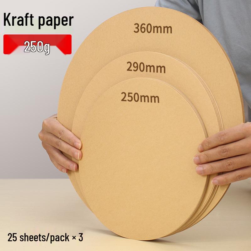 Round Cardstock Pack: White, Kraft, and Black for Kids' Art and Crafts.