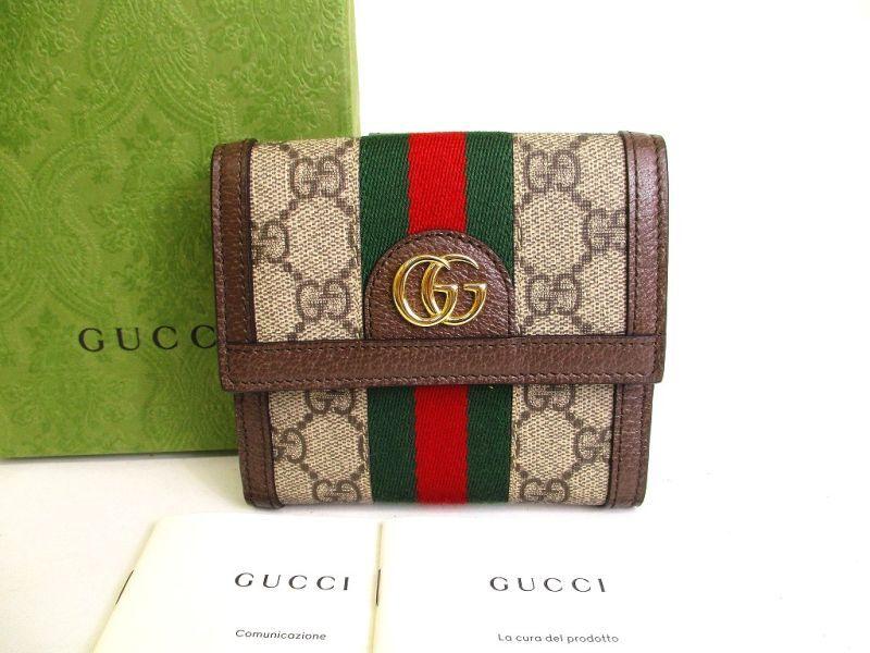 

Автентичний коричневий шкіряний гаманець GUCCI Ophidia GG French Flap Wallet #a153 Refurbished