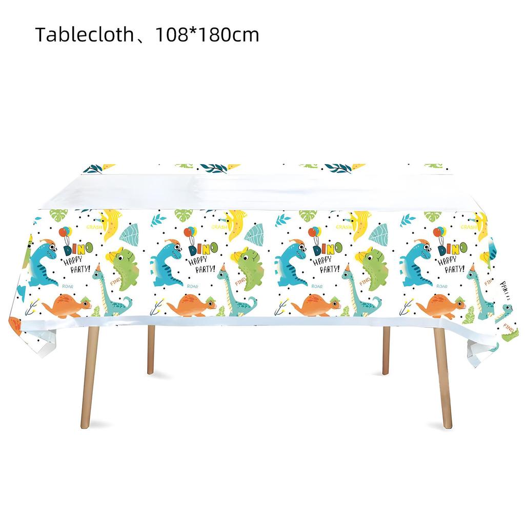 Dinosaur-Themed Children's Party Tablecloth - Thick, Oil-Proof & Decorative