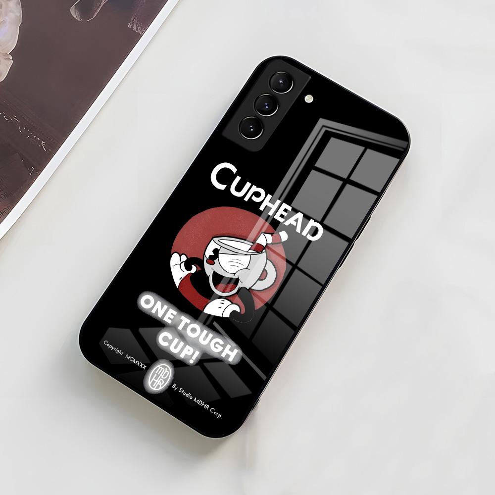 C-Cuphead-tapiz Handyhülle Für Samsung A56 A36 A26 A16 A15 A25 A35 A55 A14 A34 A24 A54 Glas Hülle