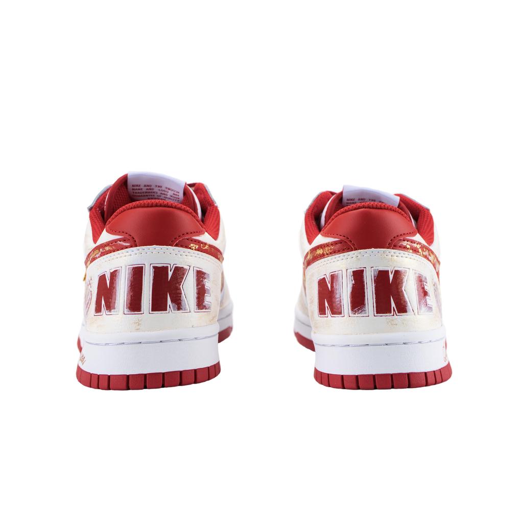 Nike Big Blush Crown Abrasion Resistant Low top Skateboard Shoes Men's White Red 355152-150(Team626- Queen)