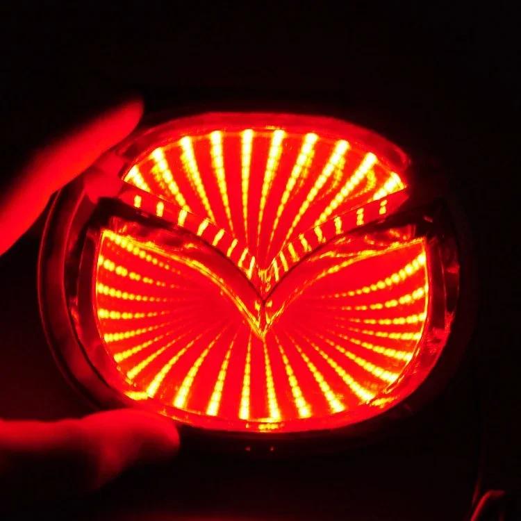 

2025 Горячая наклейка на переднюю решетку автомобиля Светодиодный значок заднего фонаря для Mazda CX5 CX3 CX7 2 3 5 6 MX5 MX3 Axela Atenza Speed CX9 RX8 RX7 10.1X8.2cm красный