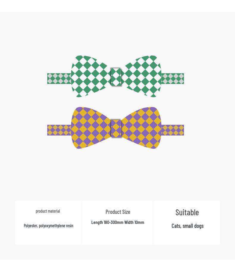 Pohledný kostkovaný límec s motýlkem Zeze Pet – Roztomilá kočičí internetová série celebrit.