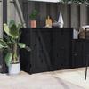 VidaXL Outdoor Kitchen Doors 2 Pcs Black Solid Pine Wood 832362