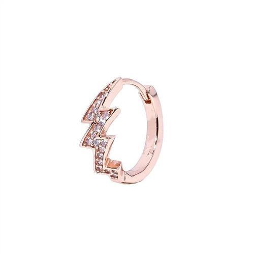 Hip-Hop Full Diamond Lightning Earrings, Inlaid Zircon Men And Women With The Same Trend Street Popular Couple Earrings